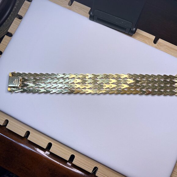 Italian 18kt 2-Tone, 4-Row, Open Style Bracelet - Picture 4 of 7